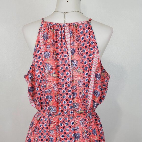 GAP Pink Blue Sleeveless Belted Halter Neck Summer Shift Dress With Pockets XS - Picture 8 of 12